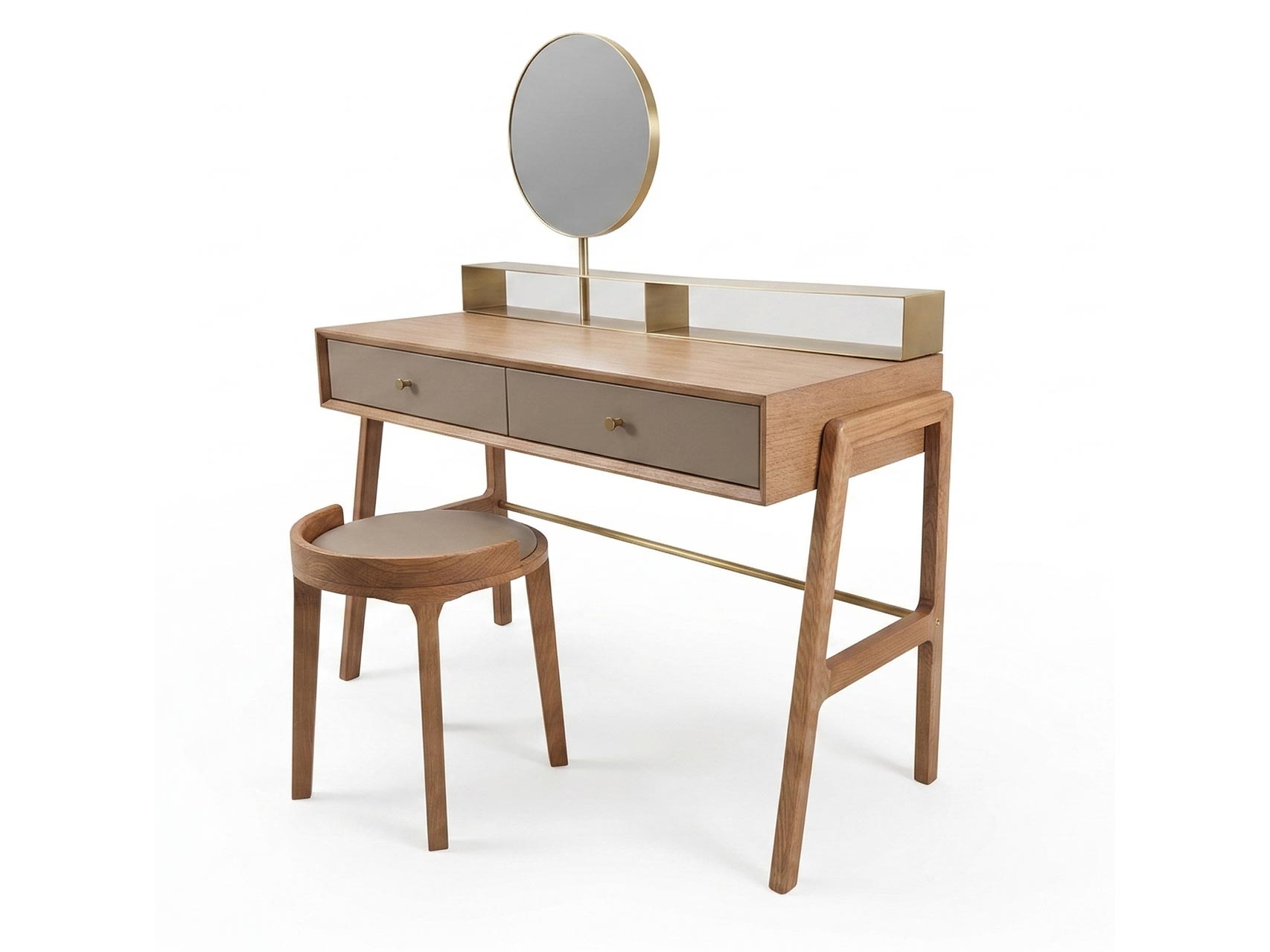 Hotel Vanity Desk with Mirror & Stool Set